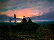 Caspar David Friedrich Moonrise Over the Sea painting